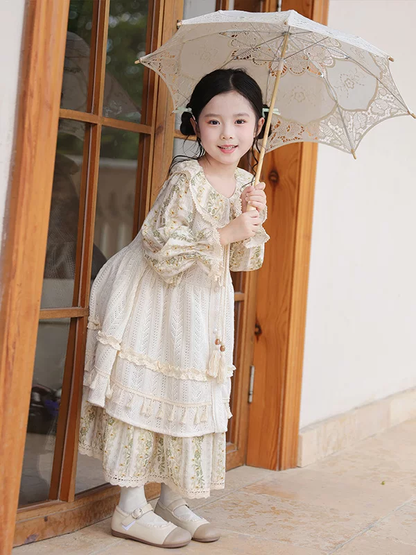 Girls Forest Style Princess Dress - Autumn Birthday Party Gown