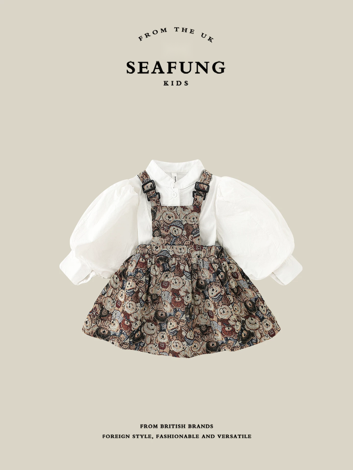 Girls Long Sleeve Princess Dress Set - Seafung