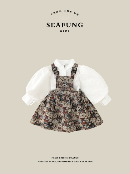 Girls Long Sleeve Princess Dress Set - Seafung