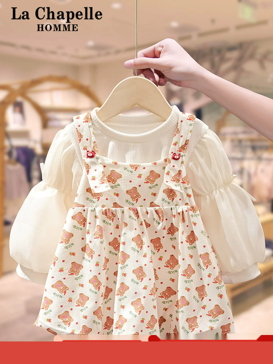 Girls Spring Autumn Set - Princess Pinafore Dress