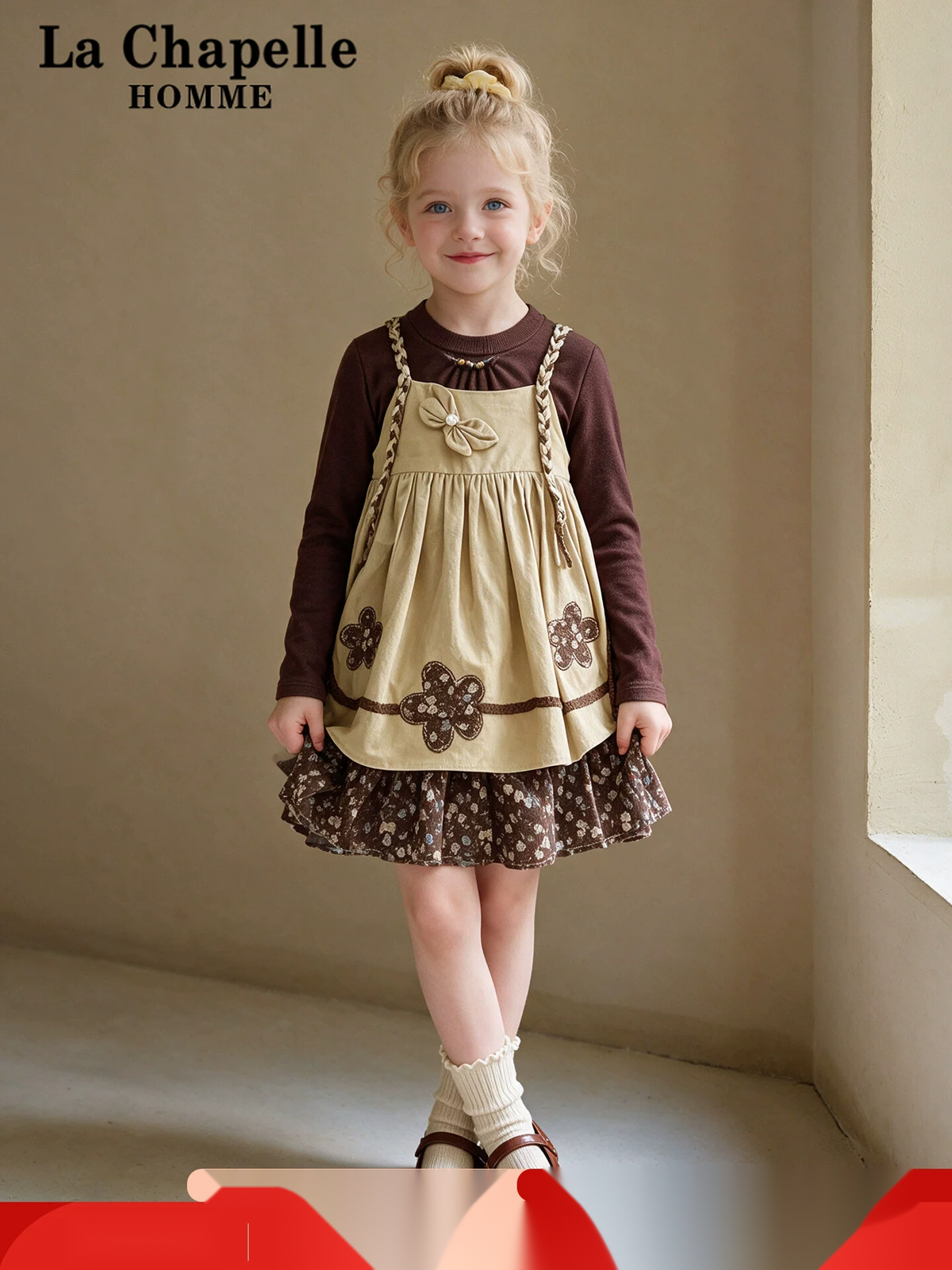Girls Autumn Dress Set - Pinafore Two-Piece