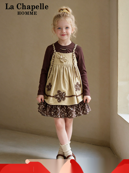 Girls Autumn Dress Set - Pinafore Two-Piece