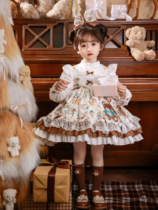 Girls Lolita Flower Girl Dress - Autumn Winter