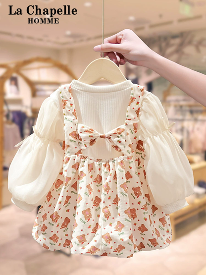 Girls Spring Autumn Set - Princess Pinafore Dress