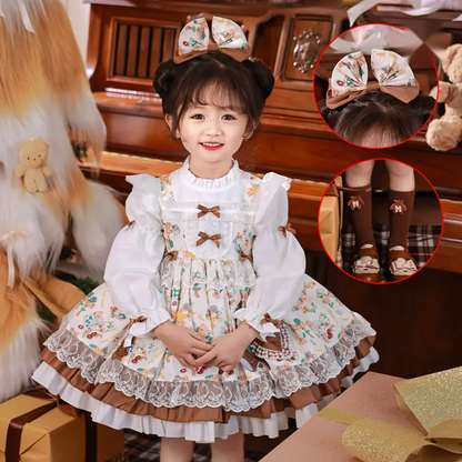 Girls Lolita Flower Girl Dress - Autumn Winter
