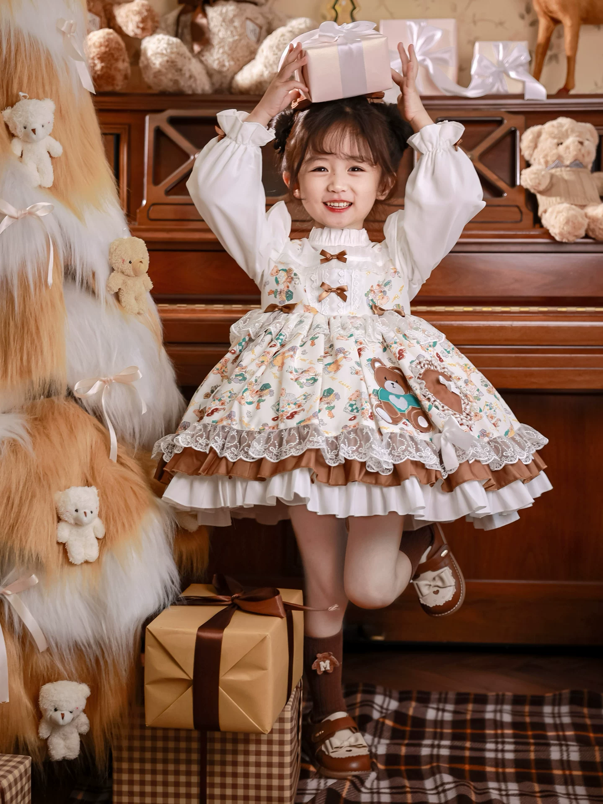 Girls Lolita Flower Girl Dress - Autumn Winter