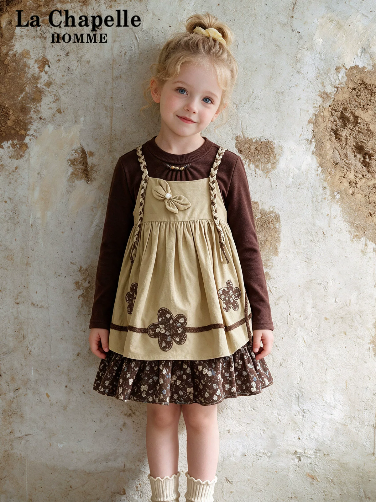 Girls Autumn Dress Set - Pinafore Two-Piece