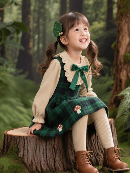 Girls Plaid Lolita Dress - Preppy Autumn Winter