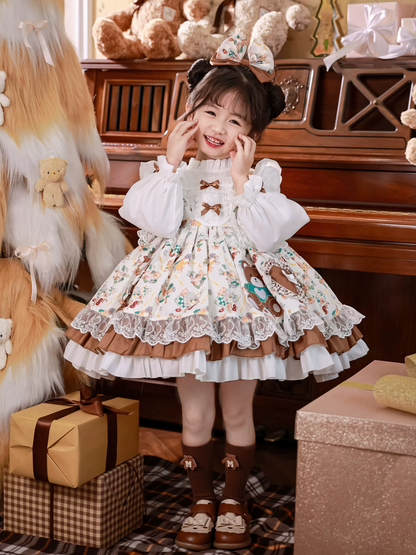 Girls Lolita Flower Girl Dress - Autumn Winter