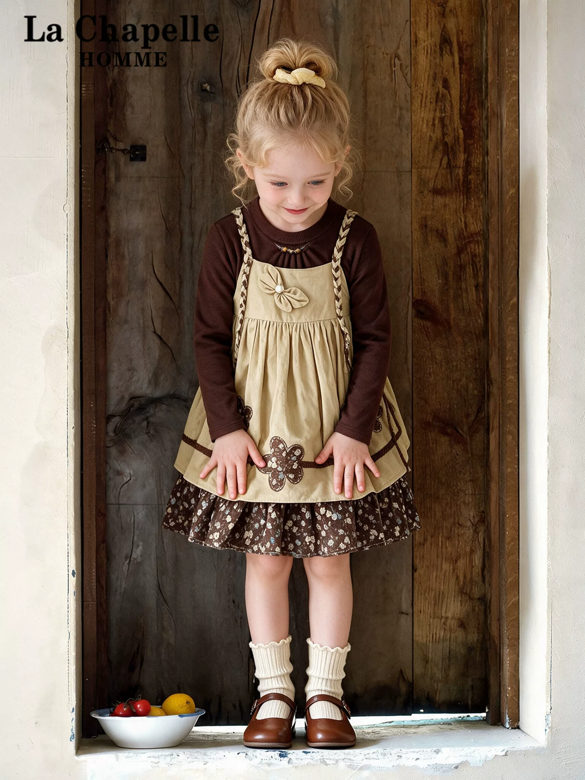 Girls Autumn Dress Set - Pinafore Two-Piece
