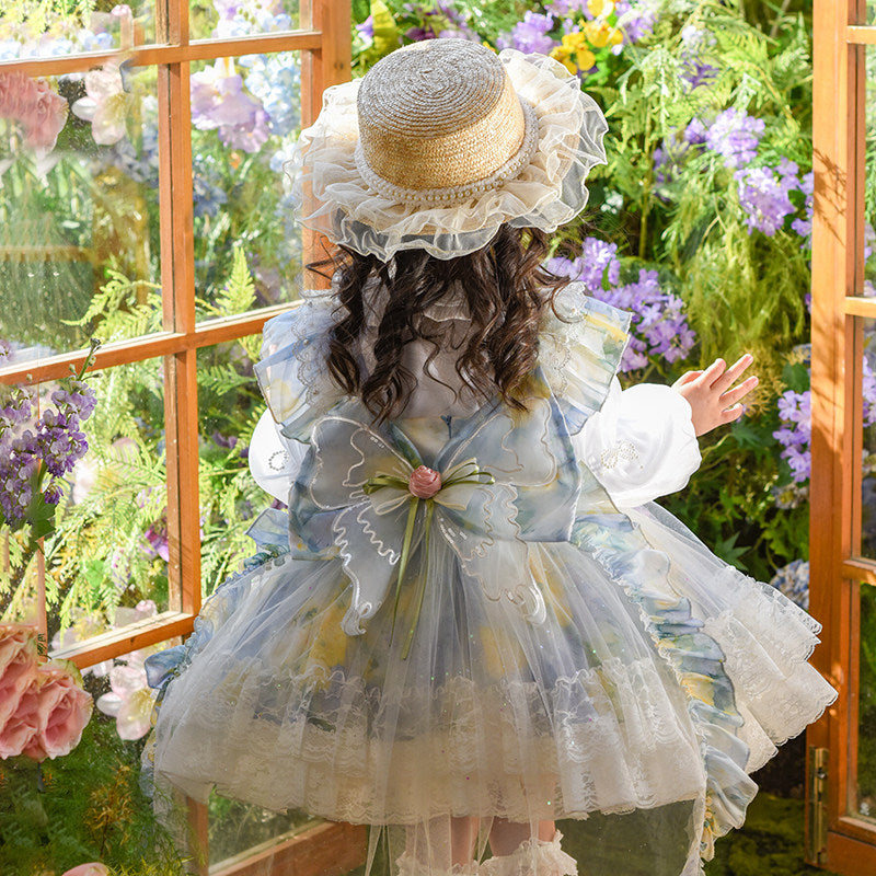 Girls Emerald Garden Twirl Dress - Lolita Tulle Party Gown