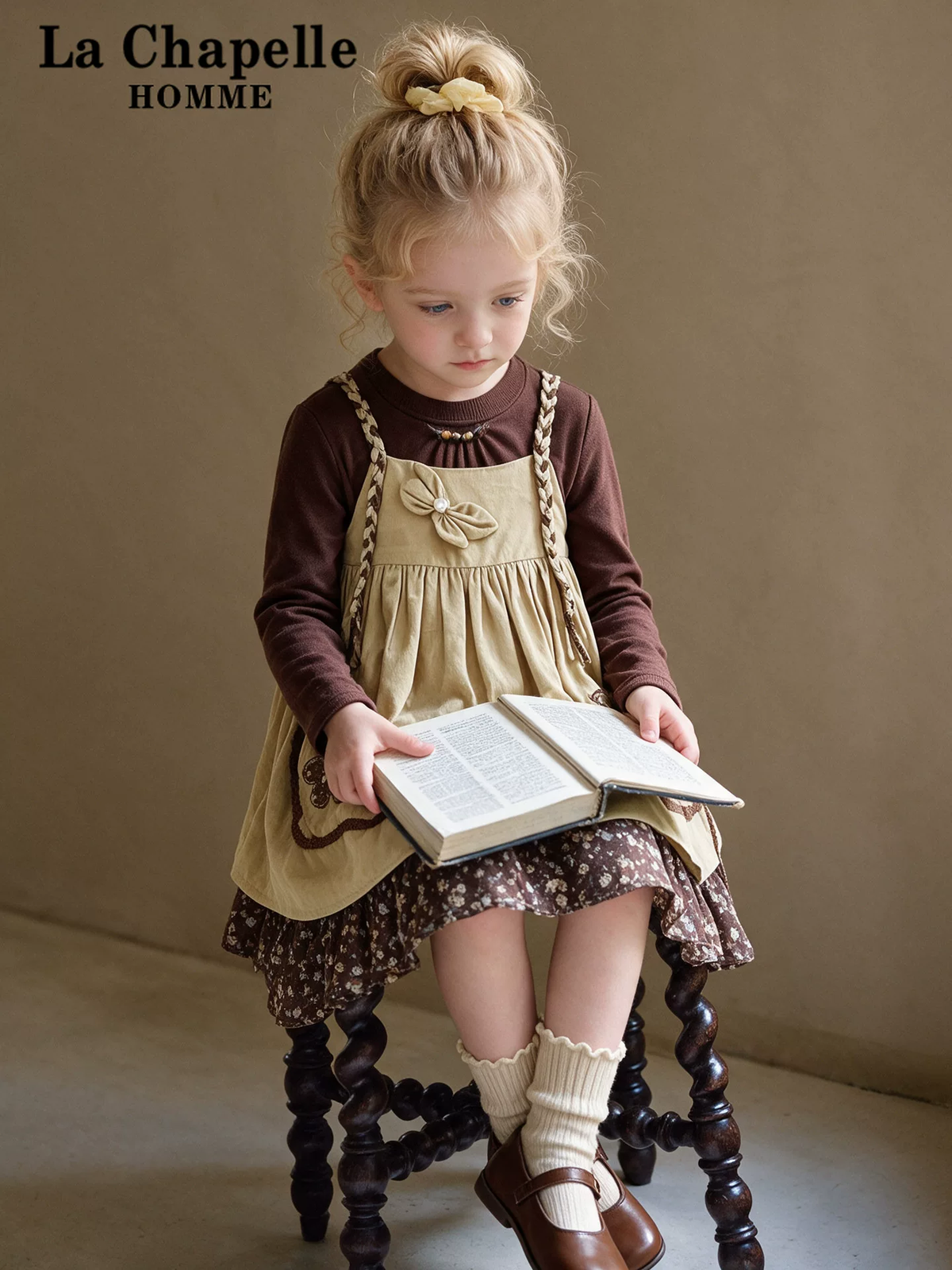 Girls Autumn Dress Set - Pinafore Two-Piece