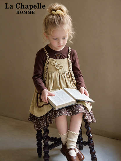 Girls Autumn Dress Set - Pinafore Two-Piece