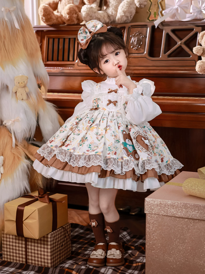 Girls Lolita Flower Girl Dress - Autumn Winter