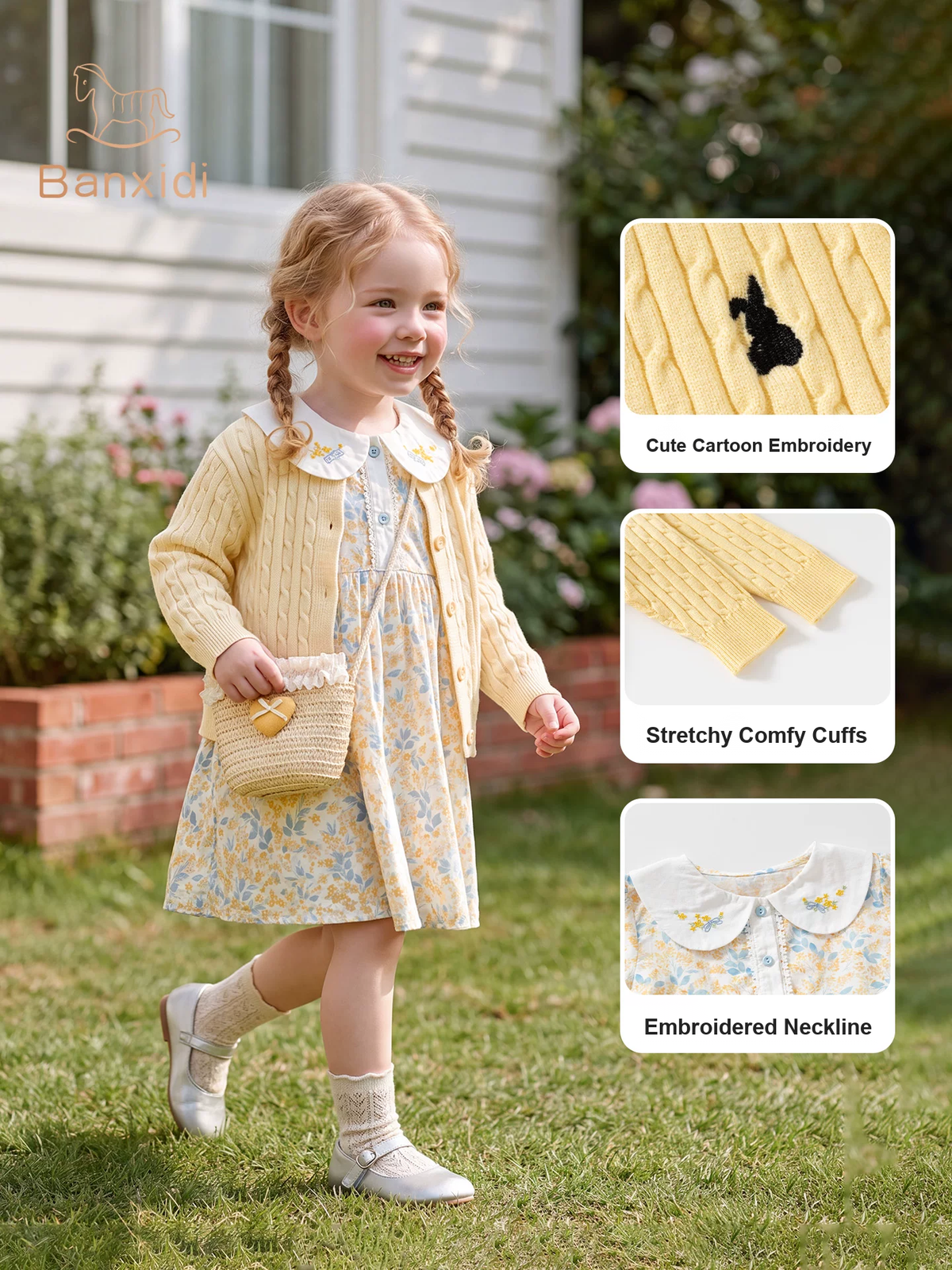 Girls Floral Princess Dress - Birthday Party Set