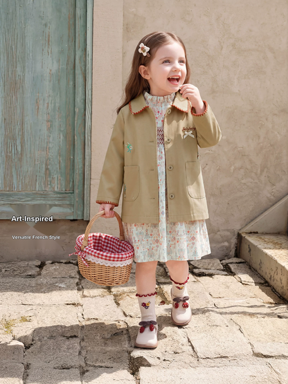 Jellybaby Girls Floral Cotton Dress - Long Sleeve Autumn Dress