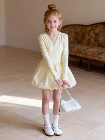 Girls Korean Style Bud Dress - Sweet Princess