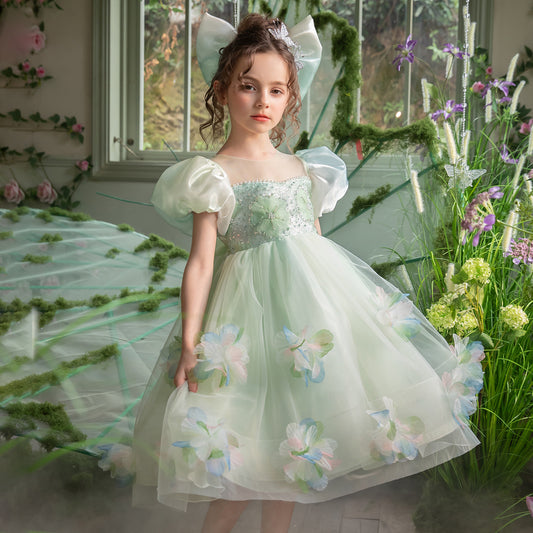 Girls Flower Fairy Birthday Dress - Blossom Tulle Gown