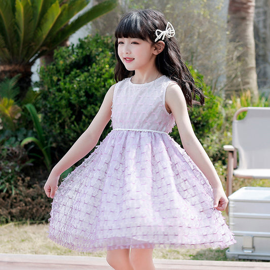 Girls Layered Cake Skirt Dress - Summer Cotton Twirl Dress