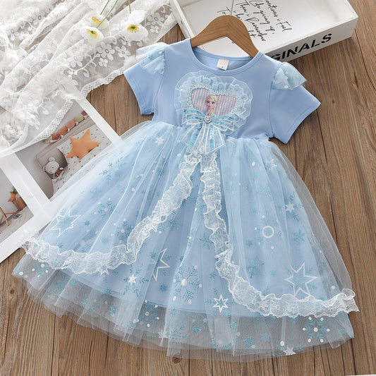 Girls Cotton Short Sleeve Summer Dress - Everyday Twirl Dress
