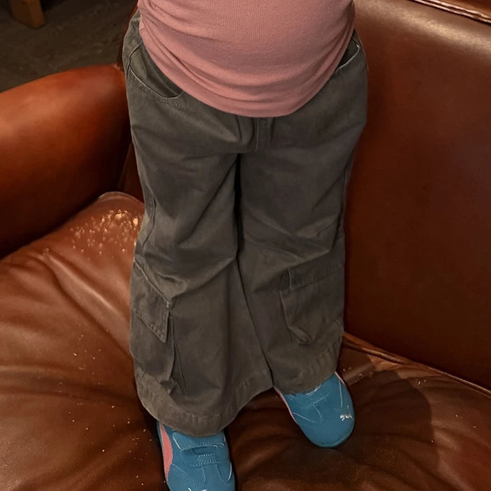 Girls Layered Cami Tee & Cargo Pants Set - Colour-Block Autumn