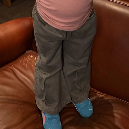 Girls Layered Cami Tee & Cargo Pants Set - Colour-Block Autumn