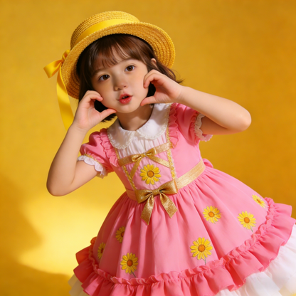 Girls Daisy Lolita Dress - Cute Puffy Birthday Princess Sundress