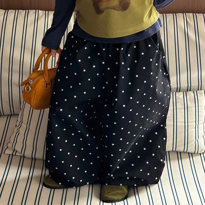 Girls Cami-Layered Tee & Polka-Dot Pants Set - Early-Autumn Three-Piece