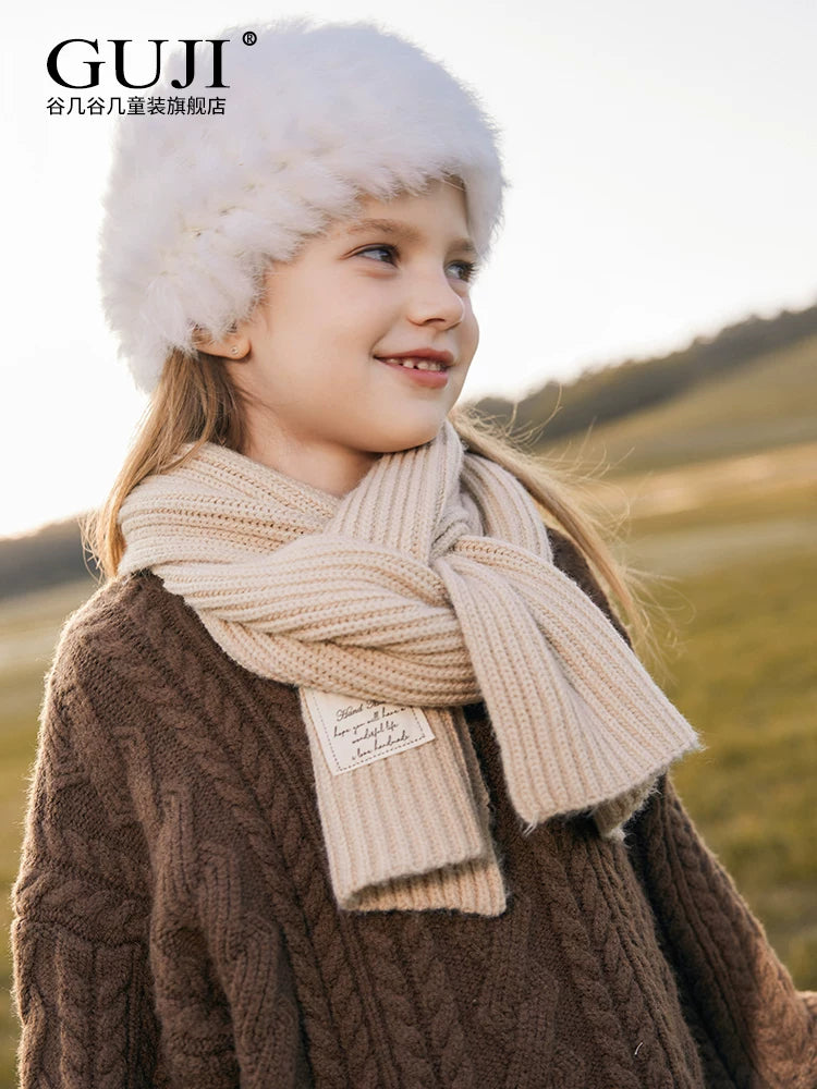 Girls Thick Knit Scarf - Soft Winter Neck Warmer, Many Colors