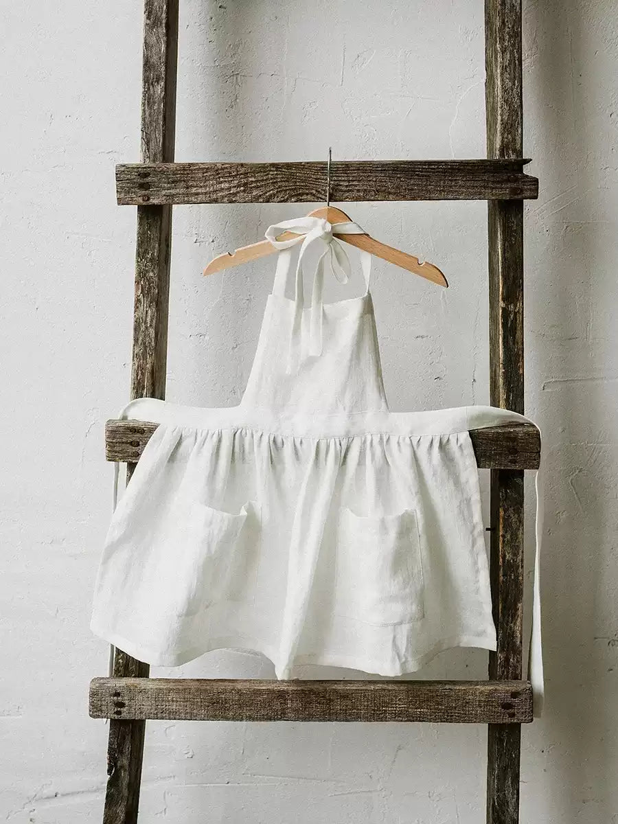 Linen Pinafore Dress - Original Apron-Style Embroidered Jumper