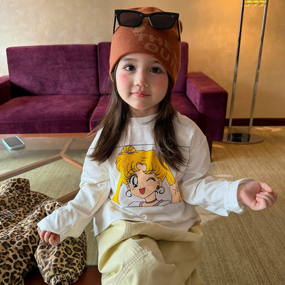 Girls Leopard Print Jacket Set - Retro Zip-Up Autumn Three-Piece