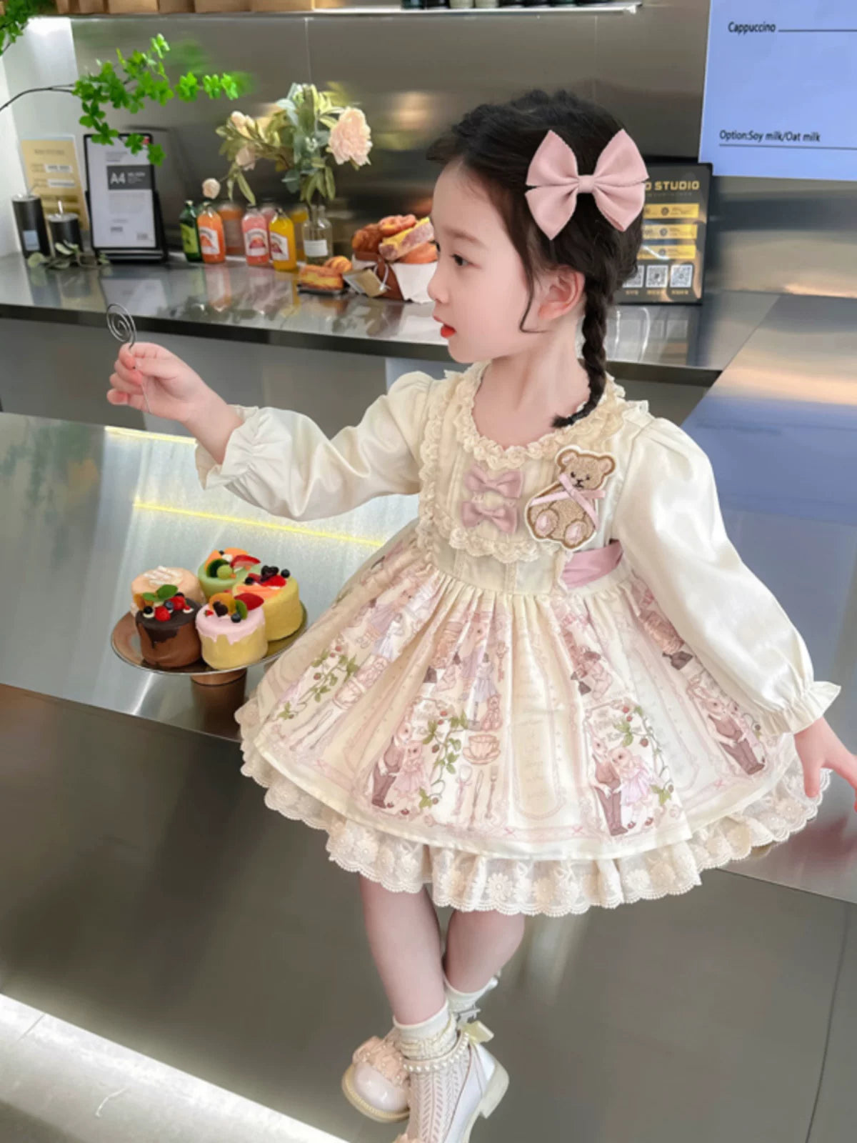 Girls Teddy-Bear Lolita Princess Dress - Birthday Gala Dress