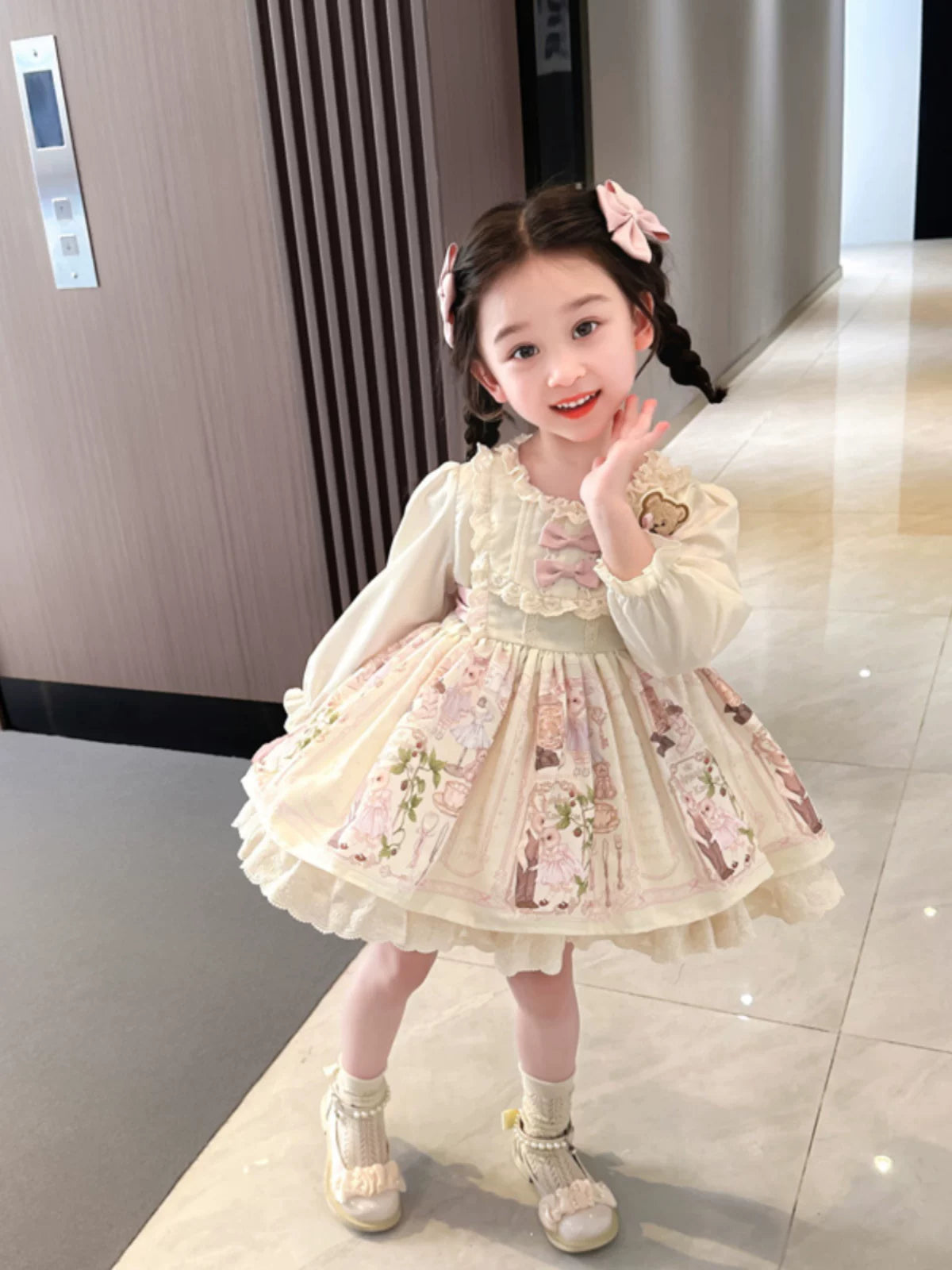 Girls Teddy-Bear Lolita Princess Dress - Birthday Gala Dress