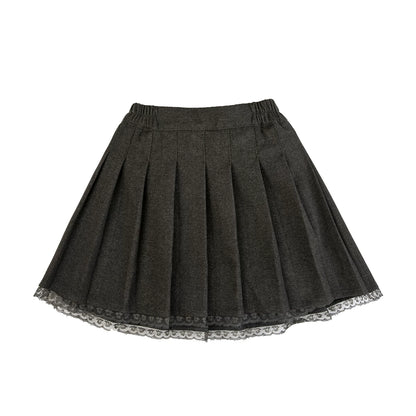 Girls Solid Pleated Skirt - JK Uniform Style Winter Skirt