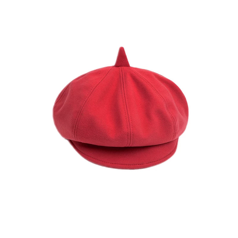 Girls Beret & Newsboy Cap - Wool Artist Hat, Multiple Fabrics