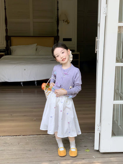 Girls Knit Cardigan & Skirt Set - Sweet Korean Style Autumn Outfit