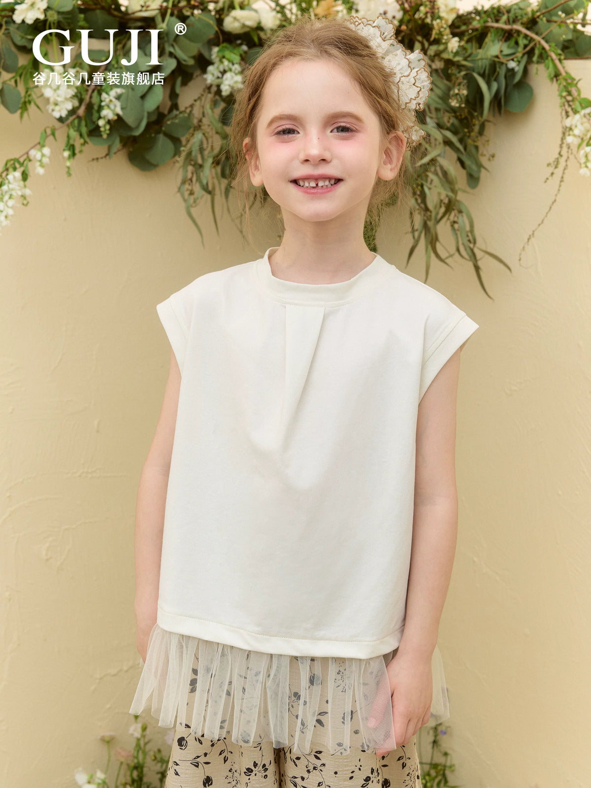 Girls Spliced Short-Sleeve Tee - Relaxed Summer Patchwork Top
