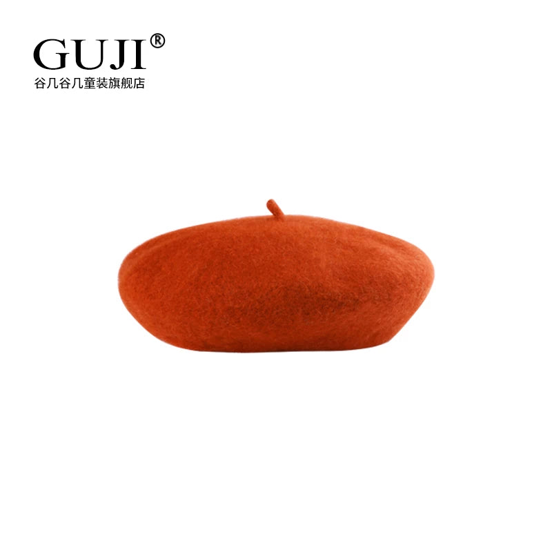 Girls Beret Hat - Wool / Pearl / Knit Artist Cap, 2 Sizes