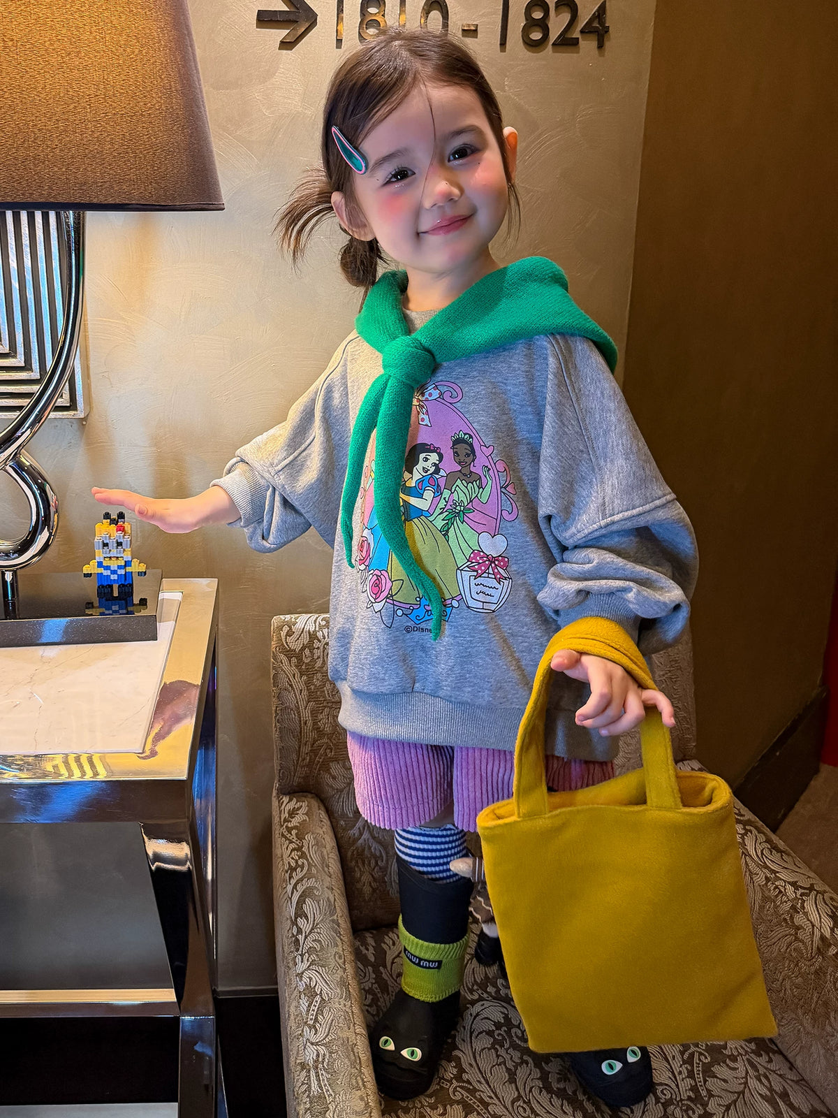 Girls Cartoon Hoodie & Corduroy Shorts Set - Cosy Autumn Casual