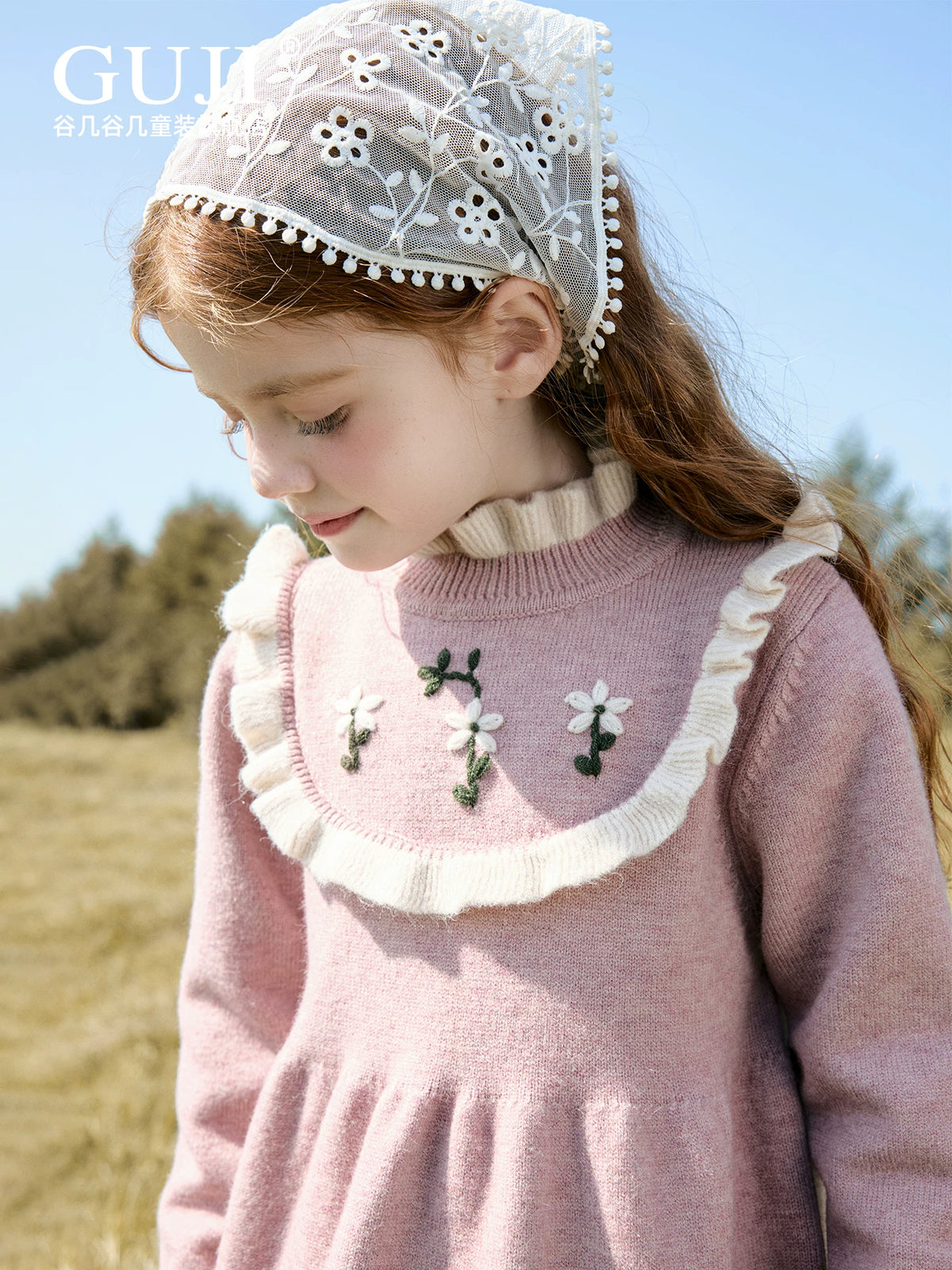 Girls Embroidered Princess Sweater Dress - Sweet Knit Midi