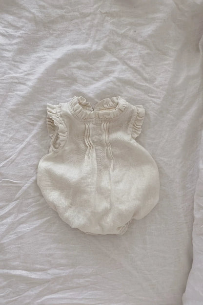 Belgian Pure Linen Baby Romper - Sleeveless Summer Onesie