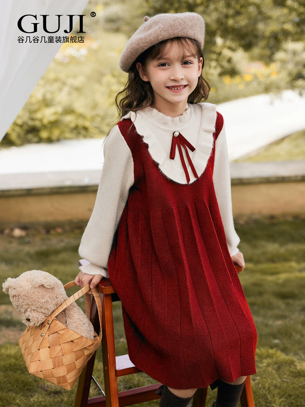 Girls Thick Knit Sweater Dress - Preppy Princess Autumn Winter