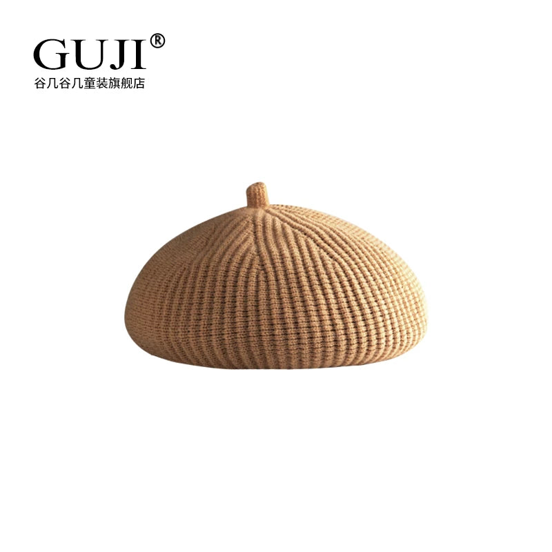 Girls Beret Hat - Wool / Pearl / Knit Artist Cap, 2 Sizes