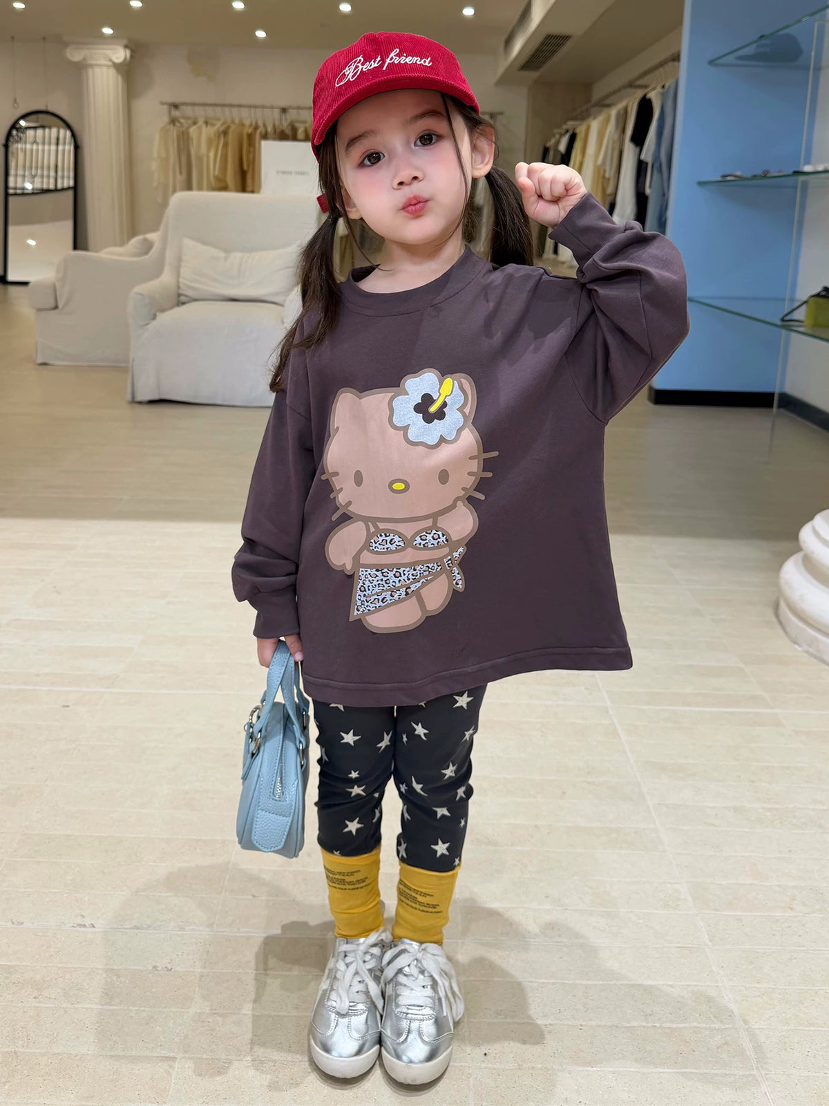 Girls Sweatshirt & Leggings Set - Sweet Casual Autumn Two-Piece