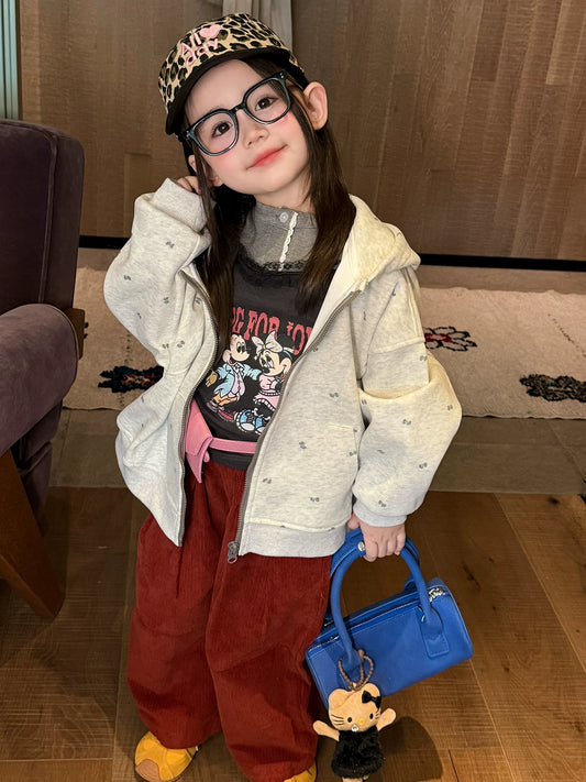 Girls Hoodie & Corduroy Pants Set - Cosy Autumn Three-Piece