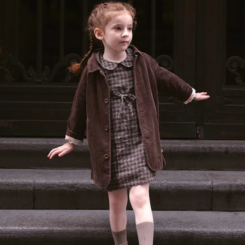 Kids Corduroy Jacket - Cotton Trench Coat Autumn