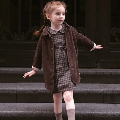 Kids Corduroy Jacket - Cotton Trench Coat Autumn