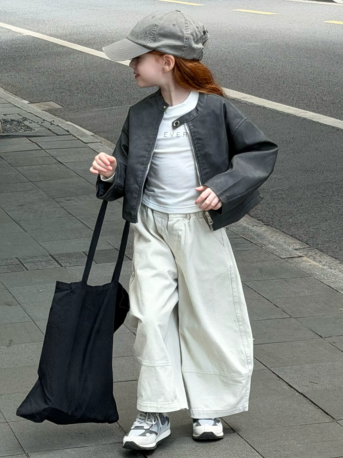 Girls Wide-Leg Trousers - Lazy-Style Korean Autumn Separates