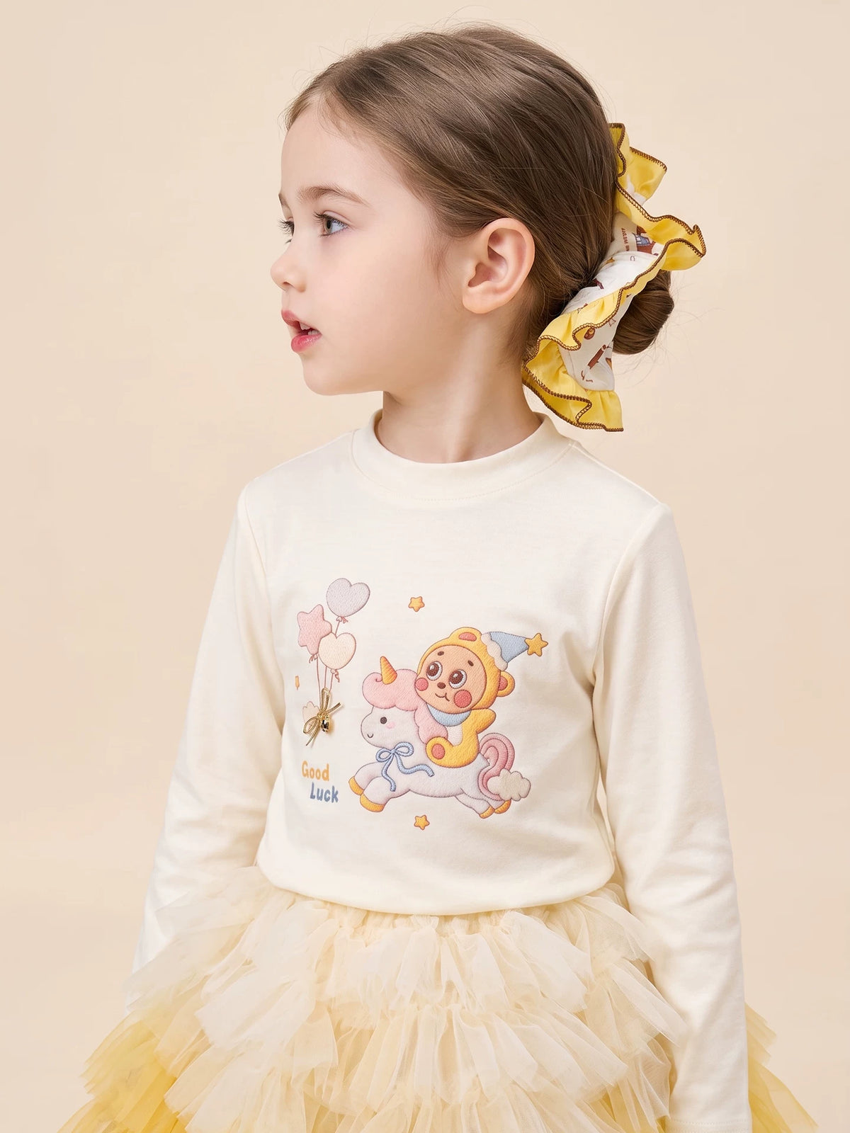 Girls Knit Cardigan, Top & Skirt Set - Cartoon Embroidered Three-Piece