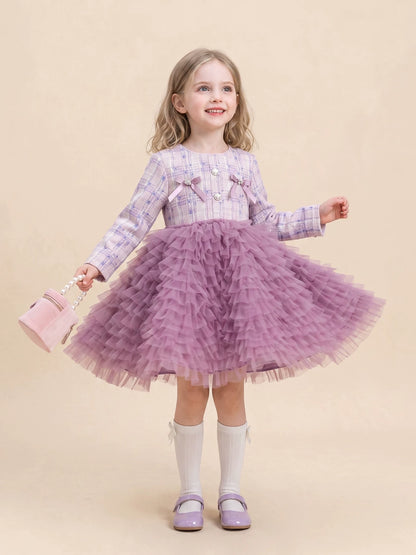 Girls Little-Classics Velvet-Lined Dress - Fleece Option Tulle Gown